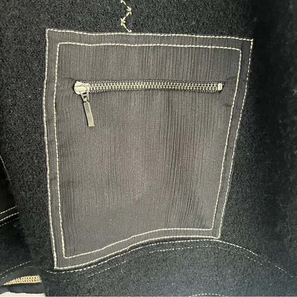 Chicos Vintage 100% Wool Button Front Mock Neck Jacket Size Large - Picture 6 of 11